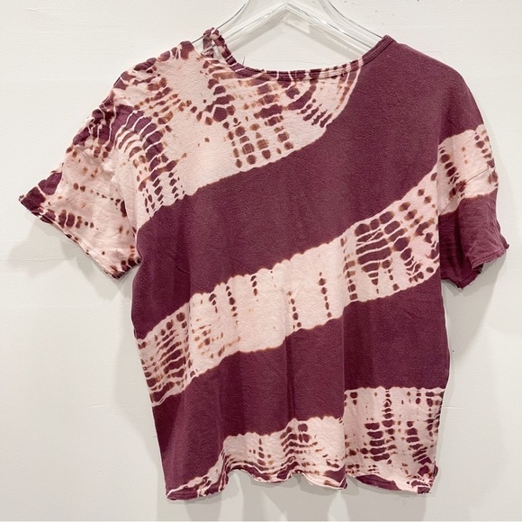 Michael Stars Distressed Tie-Dye Short Sleeve Loose Fit Top Tee T-Shirt One Size - Picture 2 of 10